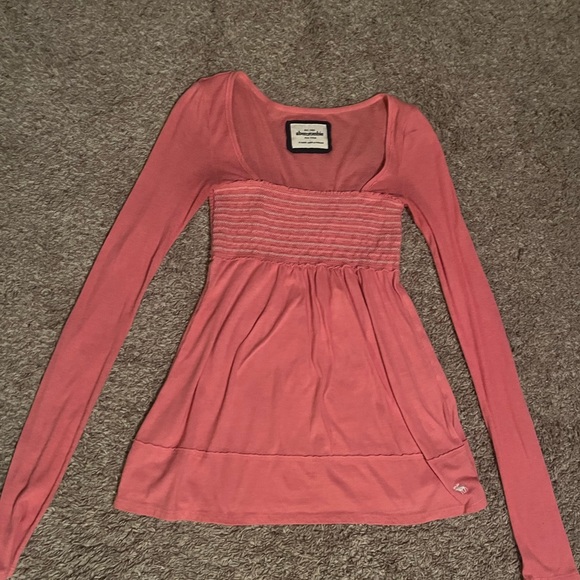 Abercrombie and fitch babydoll top coral y2k vintage top - Picture 2 of 6